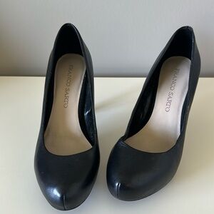 Black leather Franco Sarto Heels